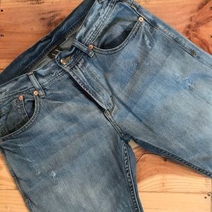 Armani Exchange J66 Straight Leg Distressed Jeans